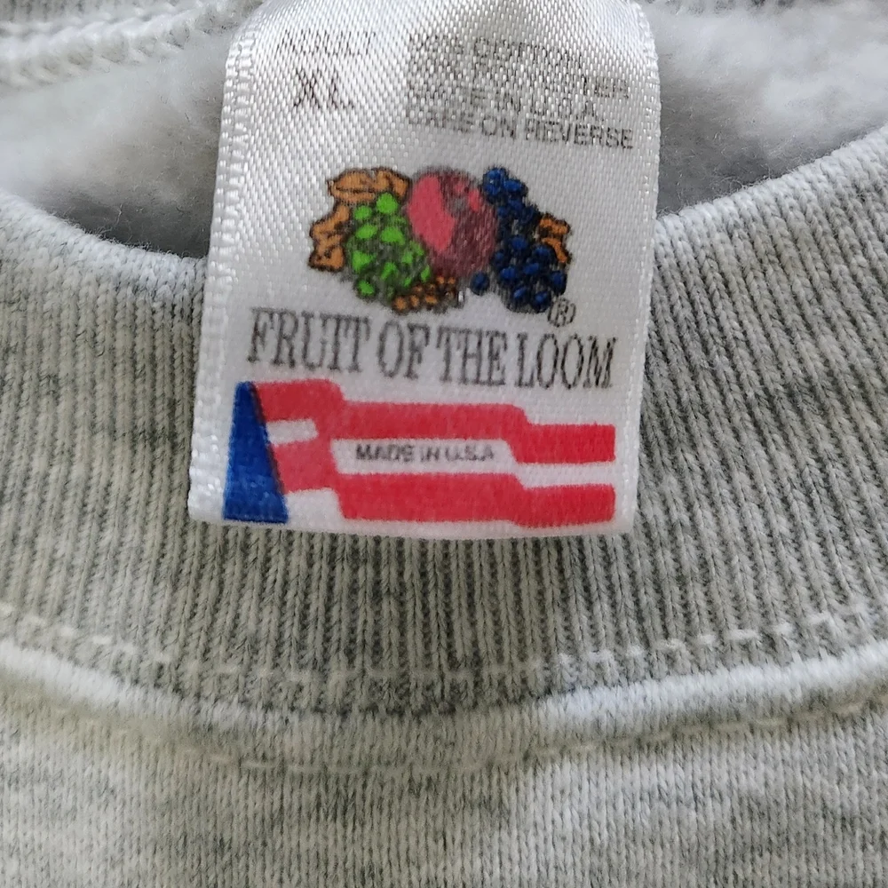 Vintage 90s MIT Fruit of The Loom Crewneck‎ Sweatshirt Men's XL Gray USA Made